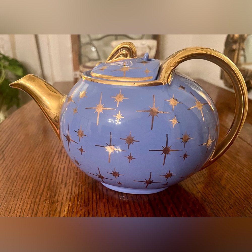 Vintage Hall Atomic Starburst Ceramic 1950’s Teapot, MCM, Mint Condition